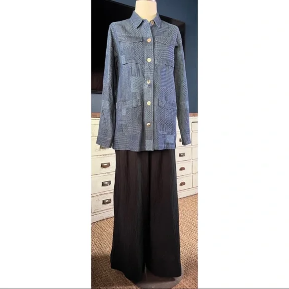 Johnny Was Thora Trapunto Embroidered Denim Jacket S - Picture 8 of 14